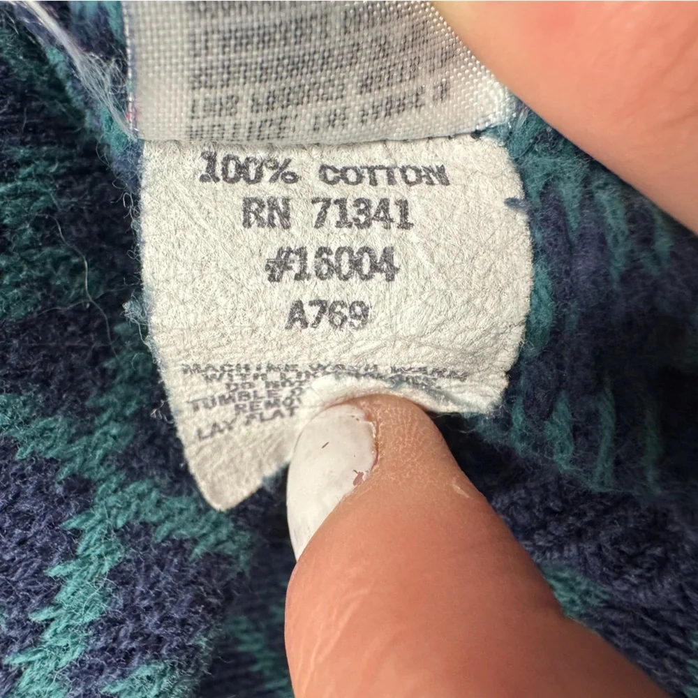 LL Bean Vintage 100% Cotton Sweater Size Large - Picture 7 of 8